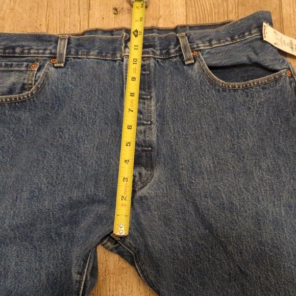 NWD Levi 501 Mens 38x32 Navy Blue Jeans $79 Straight Regular Medium Wash - Picture 6 of 12